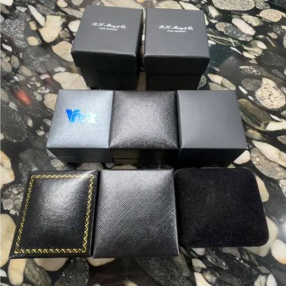 LOT of Elegant Black Ring Boxes EMPTY - Picture 3 of 4
